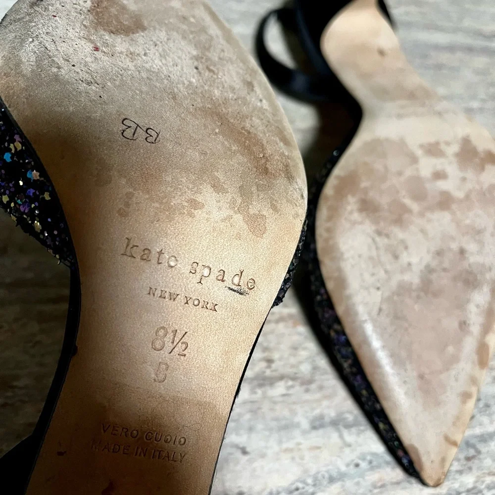 Kate Spade Black Glitter Heels - Picture 15 of 16